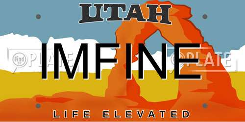 IMFINE Utah License Plate