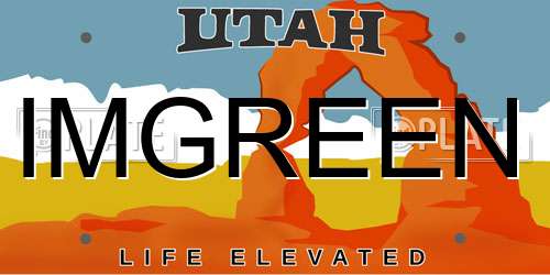 IMGREEN Utah License Plate