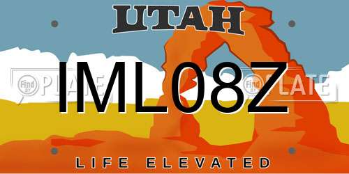 IML08Z Utah License Plate