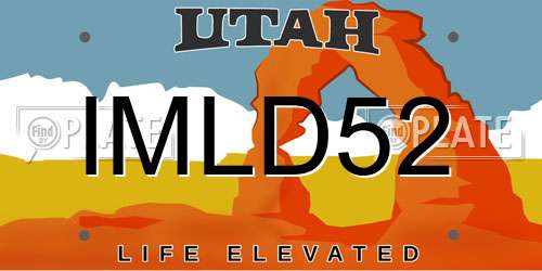 IMLD52 Utah License Plate
