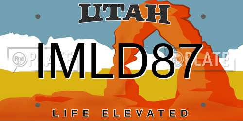 IMLD87 Utah License Plate