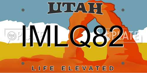 IMLQ82 Utah License Plate