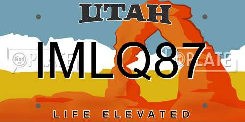 IMLQ87 Utah License Plate