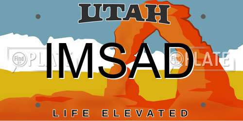 IMSAD Utah License Plate