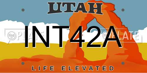 INT42A Utah License Plate