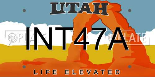 INT47A Utah License Plate