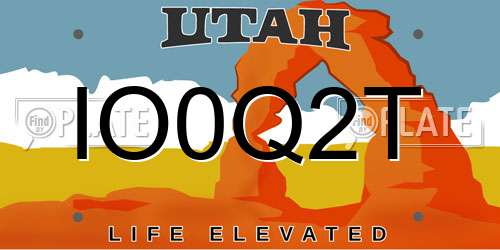 IO0Q2T Utah License Plate