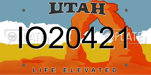 IO20421 Utah License Plate