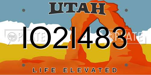 IO2I483 Utah License Plate