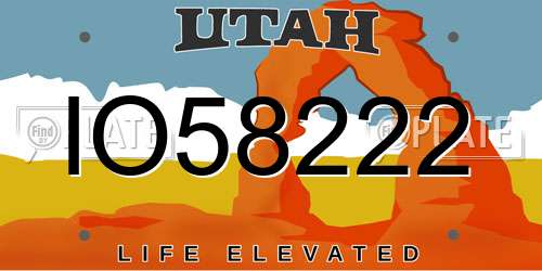 IO58222 Utah License Plate