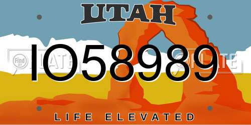 IO58989 Utah License Plate