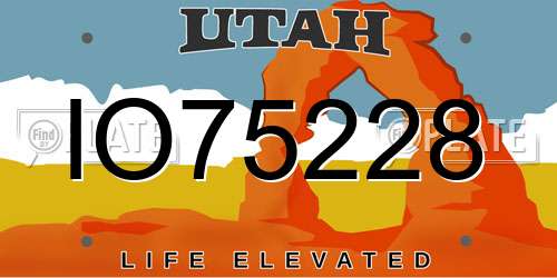 IO75228 Utah License Plate