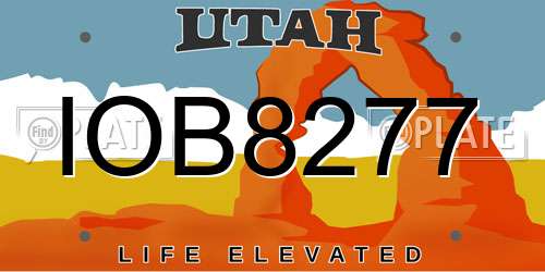 IOB8277 Utah License Plate