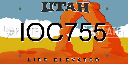 IOC755 Utah License Plate