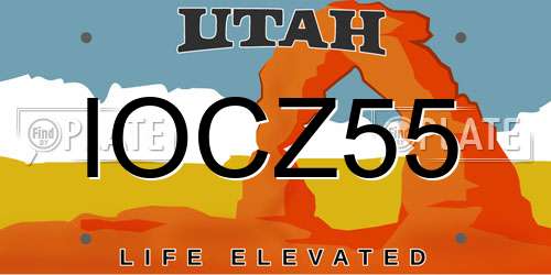 IOCZ55 Utah License Plate