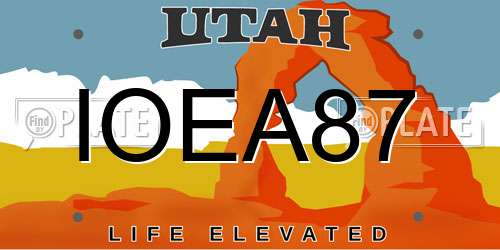 IOEA87 Utah License Plate