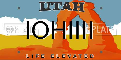 IOHIIII Utah License Plate