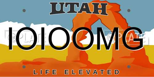 IOIOOMG Utah License Plate