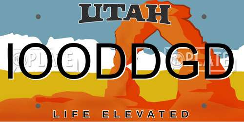 IOODDGD Utah License Plate