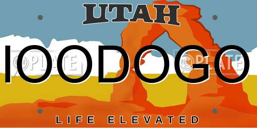 IOODOGO Utah License Plate