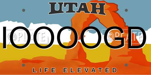 IOOOOGD Utah License Plate