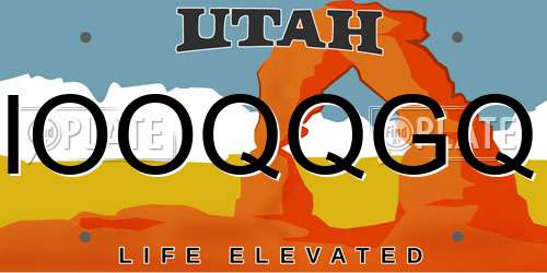 IOOQQGQ Utah License Plate