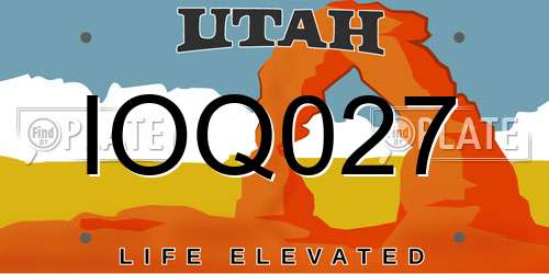 IOQ027 Utah License Plate