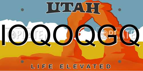 IOQOQGQ Utah License Plate