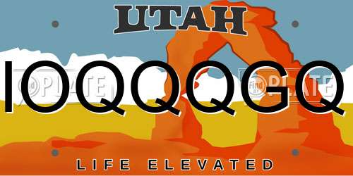 IOQQQGQ Utah License Plate
