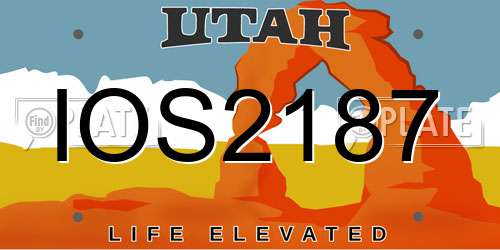 IOS2187 Utah License Plate