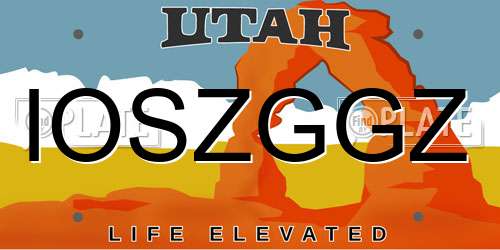 IOSZGGZ Utah License Plate