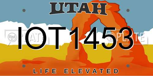 IOT1453 Utah License Plate