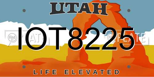 IOT8225 Utah License Plate
