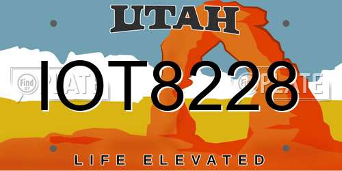IOT8228 Utah License Plate