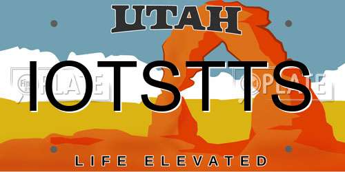 IOTSTTS Utah License Plate