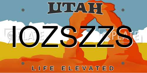 IOZSZZS Utah License Plate