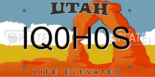 IQ0H0S Utah License Plate