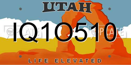 IQ1O510 Utah License Plate