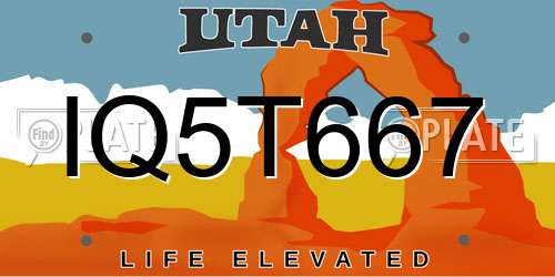 IQ5T667 Utah License Plate