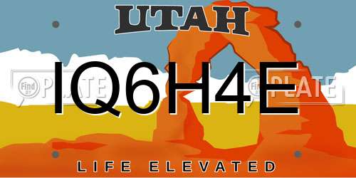 IQ6H4E Utah License Plate