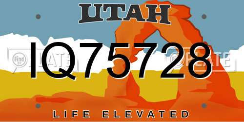IQ75728 Utah License Plate
