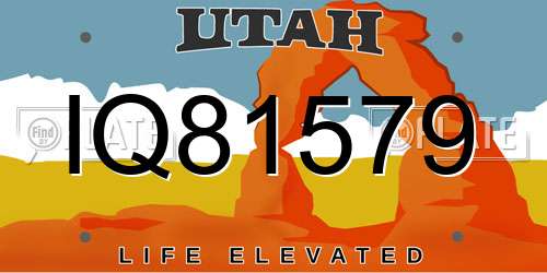 IQ81579 Utah License Plate