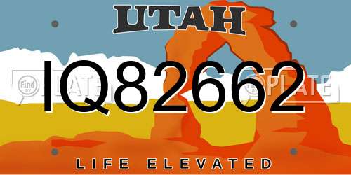 IQ82662 Utah License Plate
