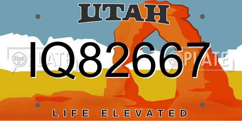 IQ82667 Utah License Plate