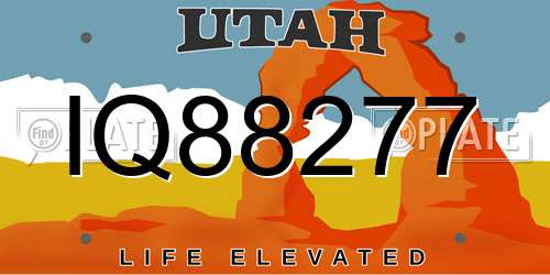 IQ88277 Utah License Plate