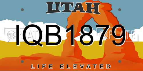 IQB1879 Utah License Plate