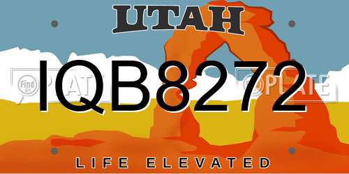IQB8272 Utah License Plate