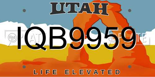 IQB9959 Utah License Plate