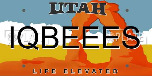 IQBEEES Utah License Plate