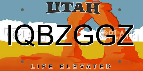 IQBZGGZ Utah License Plate